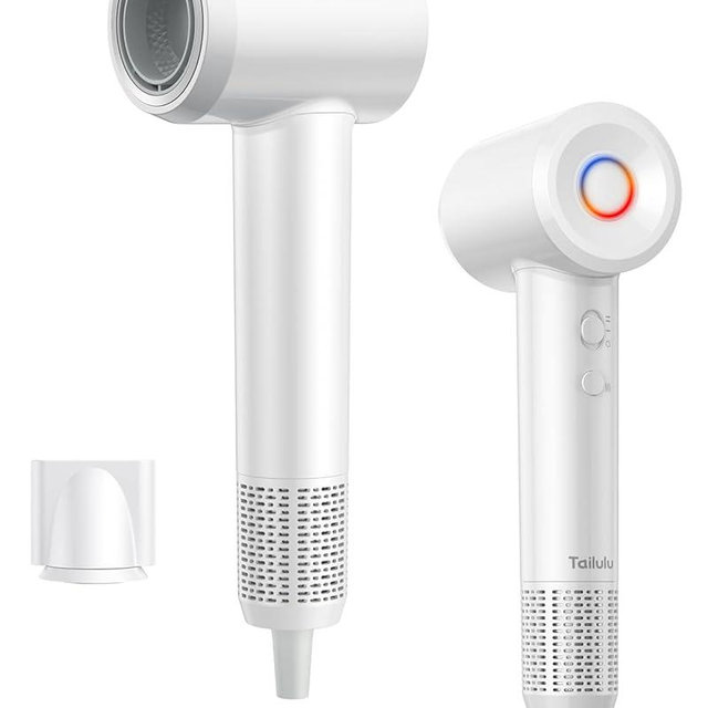 Hair Dryer, 160000 RPM High-Speed Ionic Blow Dryer Portable Professional Lightweight Hair Dryers with 200 Million Negative Ions, Fast-Drying, Quiet Hair Dryer with Nozzle for Home, Salon, Travel（HF03）