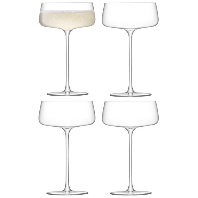 Metropolitan 10oz Champagne Saucer, Clear, Set of 4