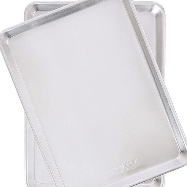 Nordic Ware Natural Aluminum Commercial Baker's Half Sheet (2 Pack), Silver