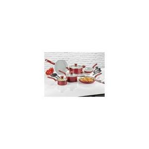 T-Fal 15pc Ceramic Cookware Set Red