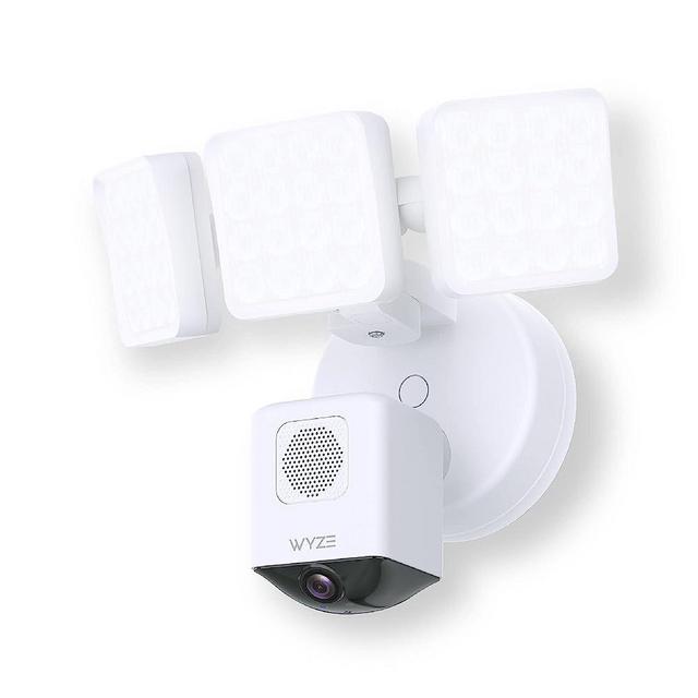 WYZE Cam Floodlight Pro with 3000 Lumen LEDs, Wired 2K HD IP65 Outdoor Smart Security Camera, Color Night Vision, 180 Degree Customizable Motion Detection, 105dB Siren, and Two-Way Audio, White