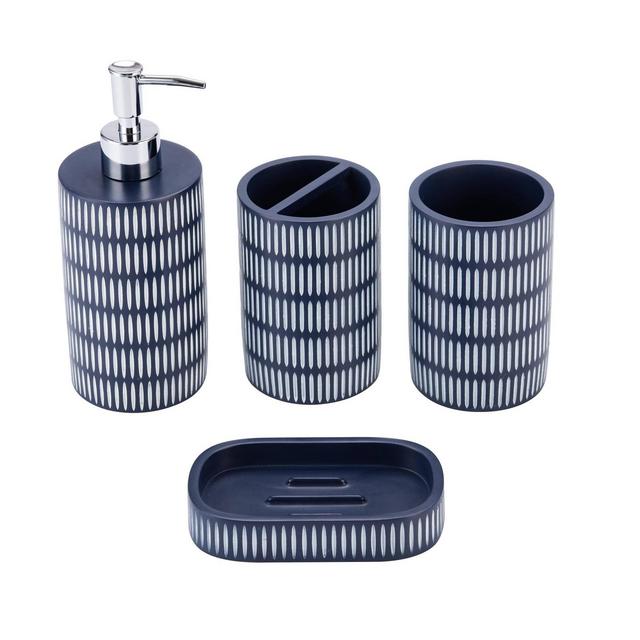 4pc Kajol Bathroom Set Blue - KRALIX
