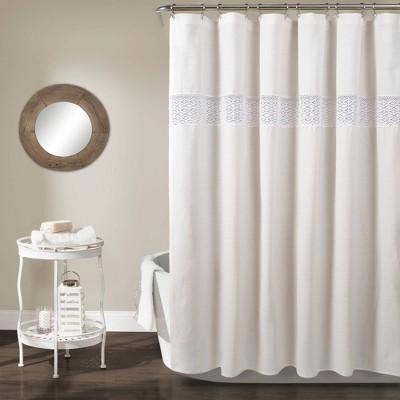 Dana Lace Shower Curtain White - Lush Decor