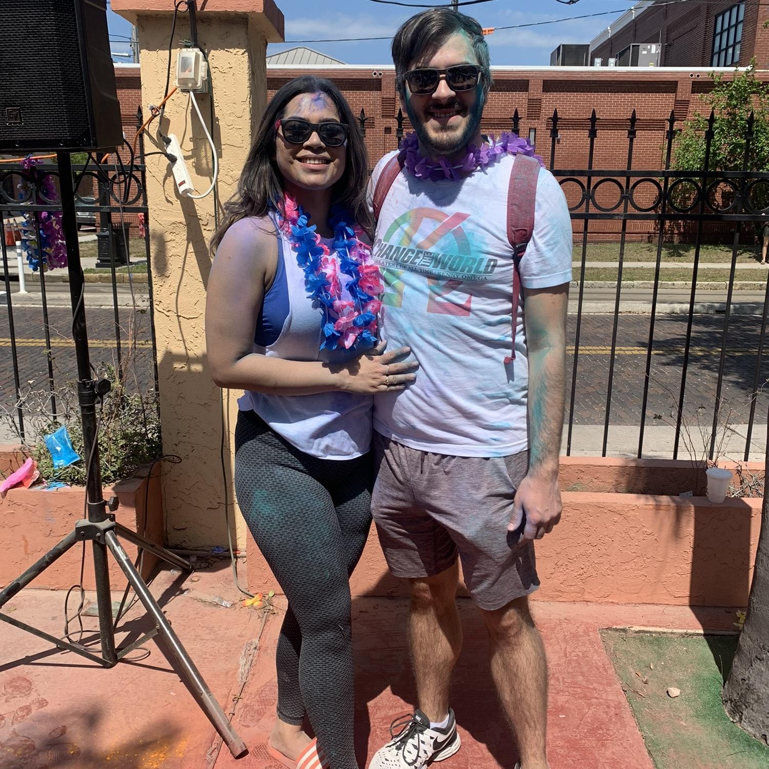 Our first Holi together 🍾❤️💙💜💛💚🧡