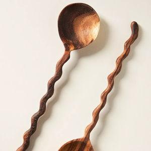 Wiggle Solid Acacia Wood Serve Set