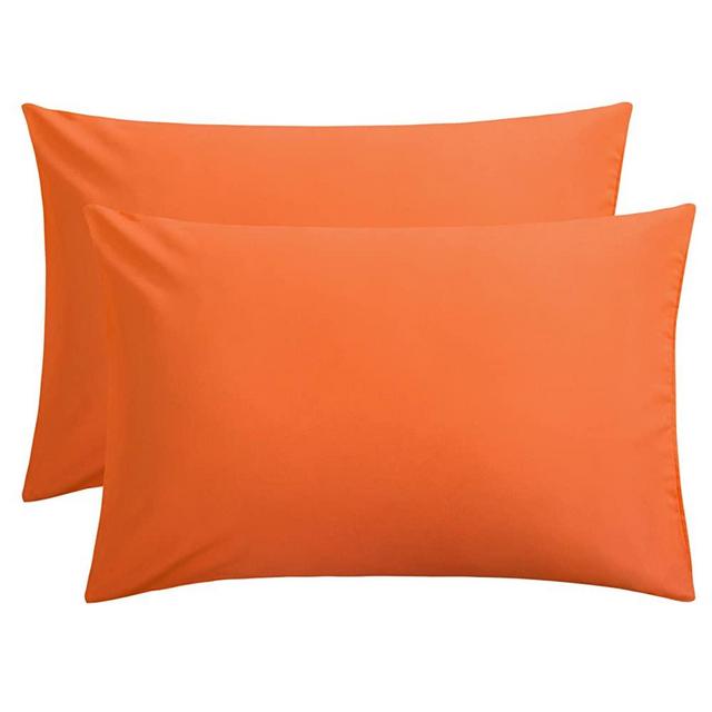 FLXXIE 2 Pack Microfiber Pillowcases, Envelope Closure, Ultra Soft and Premium Quality, 20" x 30" (Orange, Queen)