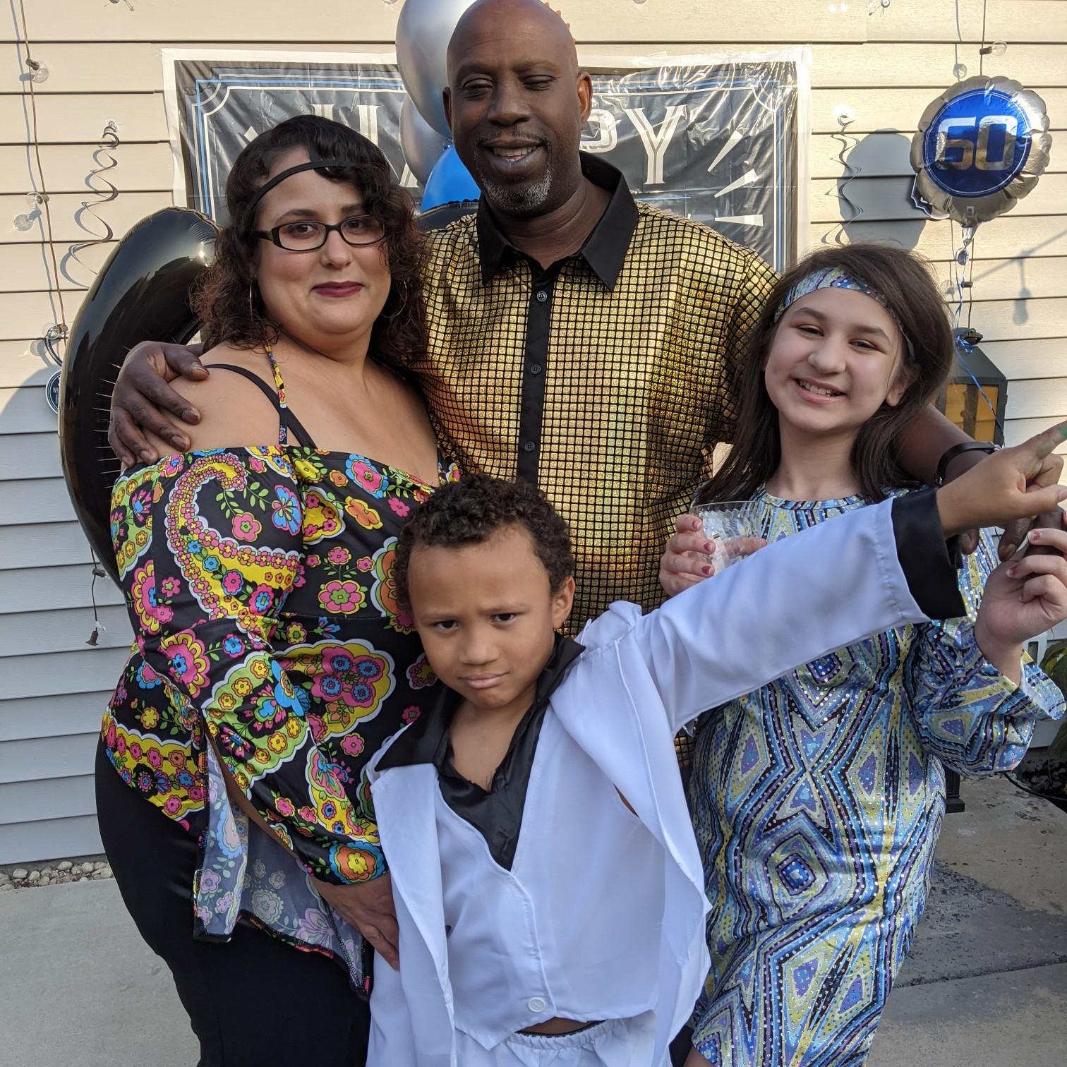 celebrating grandpa's birthday