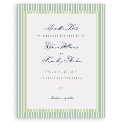 Laurel Green Wedding Digital Save the Date - Dinard Portrait
