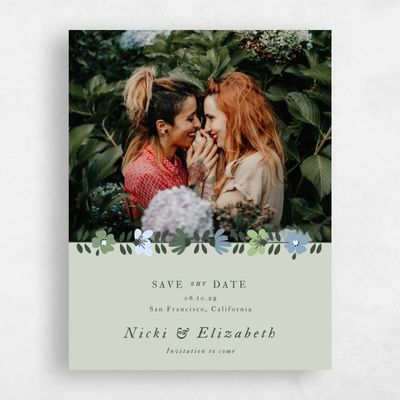 Grassy Sage, Green Wedding Save the Date - Terra Photo