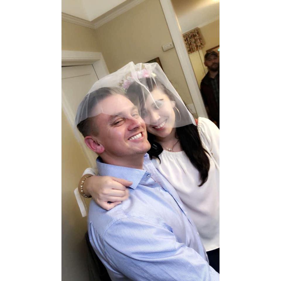 A snapshot from our engagement party in 2020 just before COVID