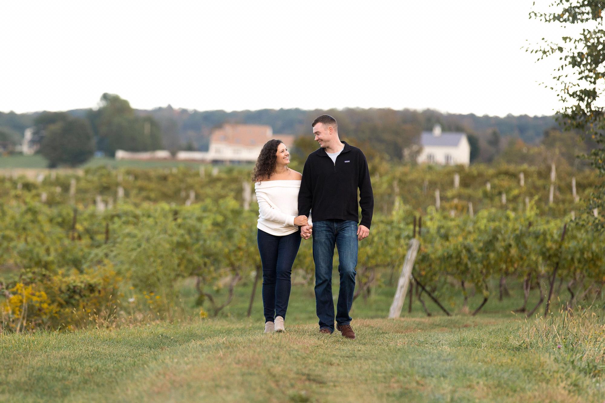 Engagement photos at Gouveia Vineyard