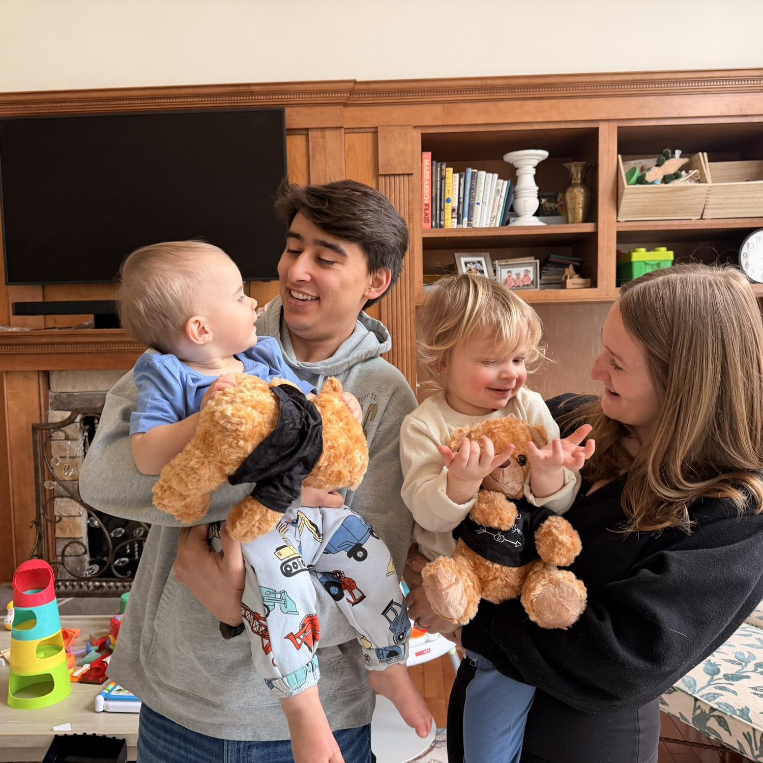 The bride & groom after asking their ring bearers to be a part of their special day