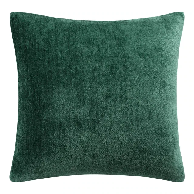 PiccoCasa Chenille Soft Decorative Hidden Zipper Couch Throw Pillow Covers Emerald Green 20"x20"
