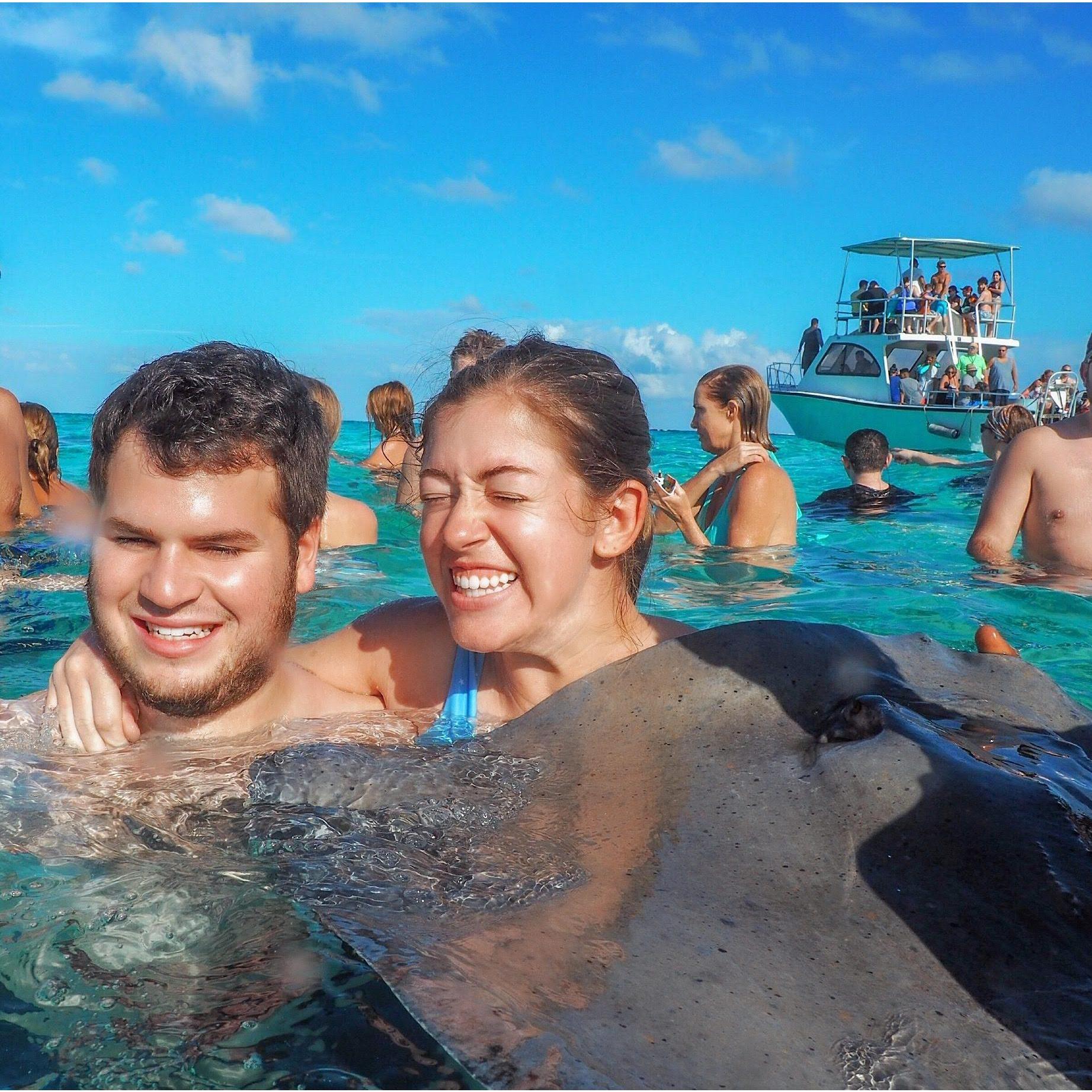 swimming with stingrays in Grand Cayman