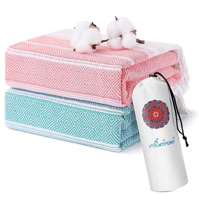 2 Packs Cotton Turkish Beach Towels Quick Dry Sand Free Oversized Bath Pool Swim Towel Large Extra Xl Big Blanket Adult Travel Essentials Cruise Accessories Must Haves Clearance Vacation Stuff