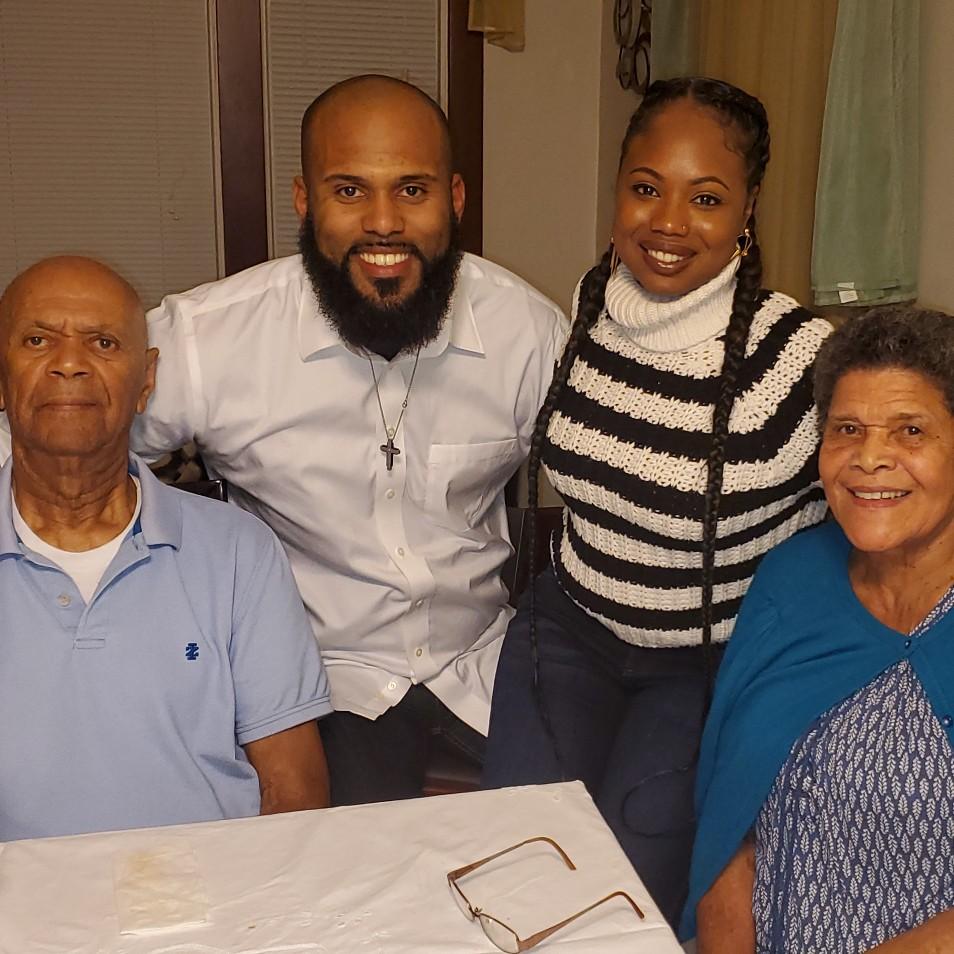 Us with Alden's grandparents.