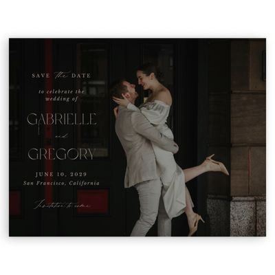 Rich Taupe, Brown Wedding Digital Save the Date - Canopy Photo