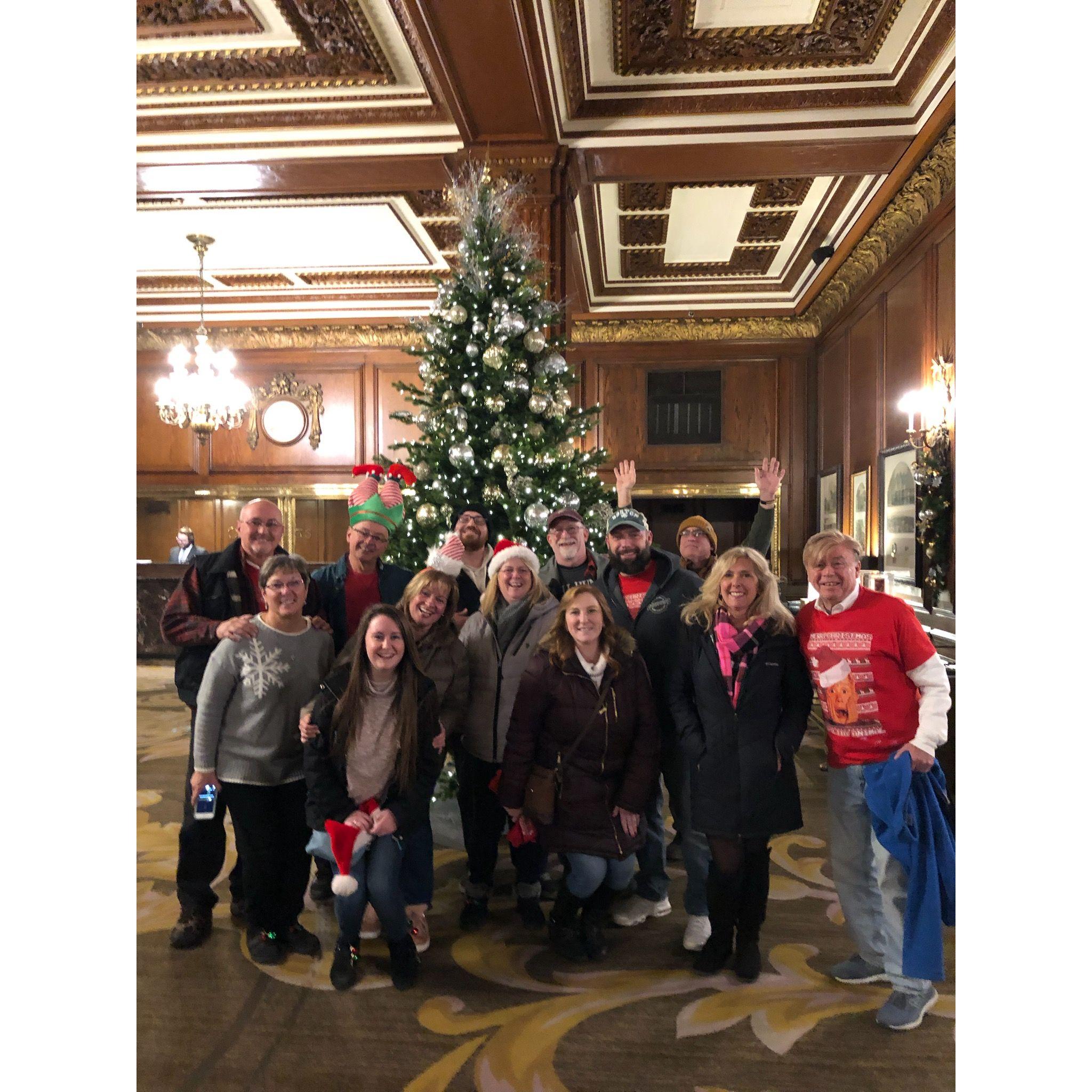 Our first Rizzotto Annual Christmas walk together - pic in front of the Omni Park Christmas tree (where he later proposed!)