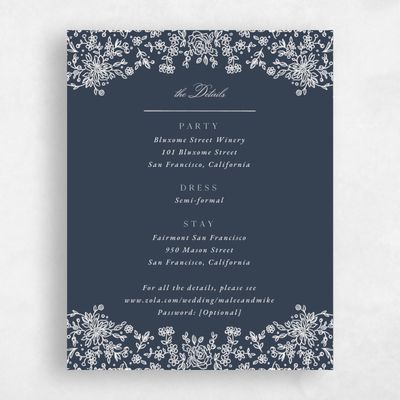 Grayed Navy, Blue Wedding Enclosure - Justine
