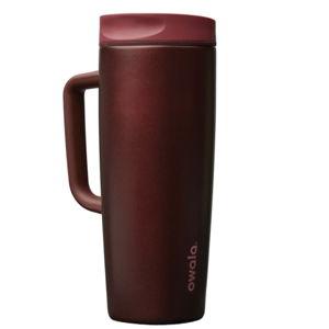 Owala SmoothSip Slider Stainless Steel Insulated Travel Mug with handle, 100% Leak Proof, For Hot and Cold Drinks, Travel Friendly with Sliding Lock Lid, 24 oz, BPA Free, Leak Proof, Black Cherry