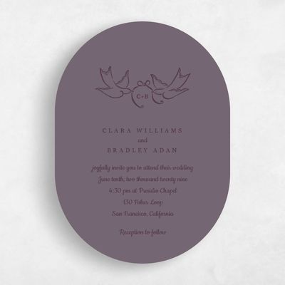 Dusty Purple Wedding Invitation - Camarine Portrait