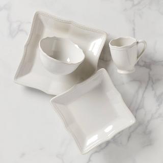 French Perle Bead Square 4-Piece Place Setting, Service for 1