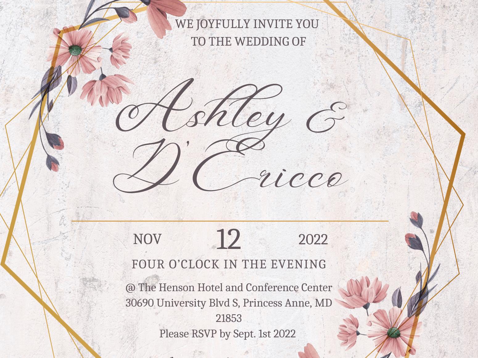 The Wedding Website of Ashley Pitts and D’ericco Farrare