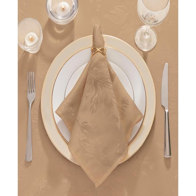 Elrene Elegant Woven Leaves Jacquard Damask Napkin, Set of 8
