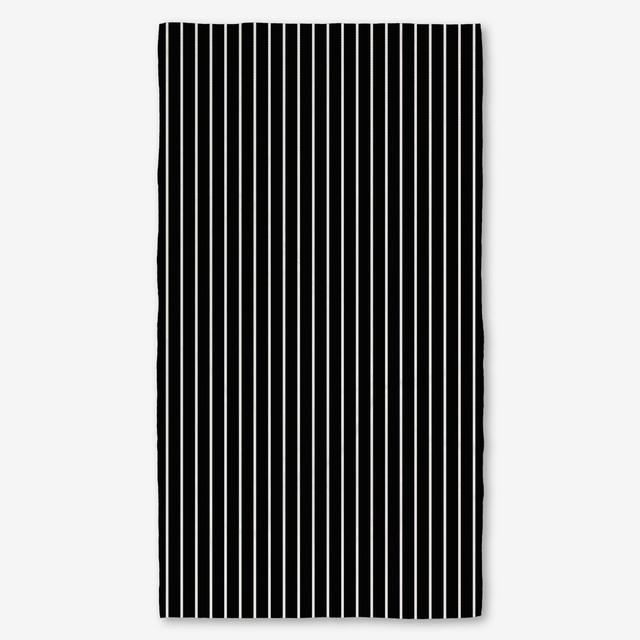 Black Linen Bath Towel