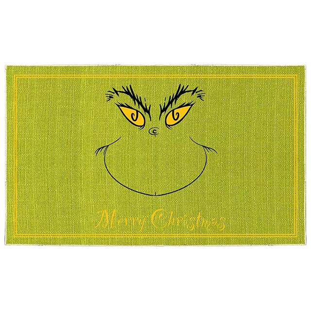 Grinch Merry Christmas Doormat,Winter Holiday Christmas Non-Skid Floor Mat Switch Mat Low-Profile Floor Mat for Indoor Outdoor 18 x 30 Inch