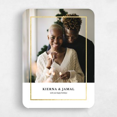 White Rounded Holiday Card - Royce Foil