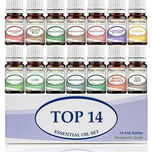 Essential Oil Set 14 - 5 ml Pure Therapeutic Grade Includes Frankincense, Lavender, Peppermint, Rosemary, Orange, Tea Tree, Eucalyptus, Grapefruit, Lemon,...