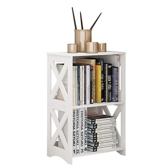 Riipoo Side Table, End Bedside Table, White Nightstand, Small Bathroom Table Shelf for Small Spaces, Living Room, Office, Dorms
