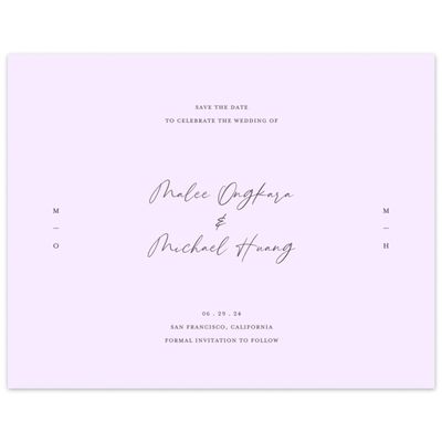 Light Lilac, Purple Wedding Digital Save the Date - Ivor Landscape