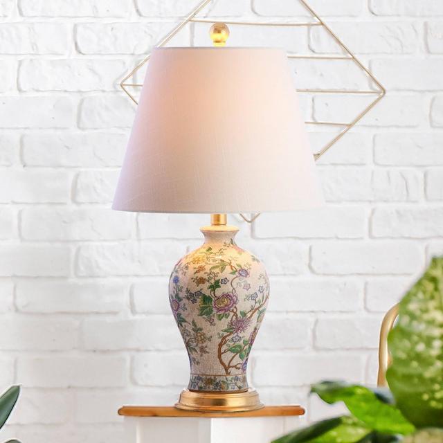 24" Penelope Chinoiserie Table Lamp Cream - JONATHAN Y