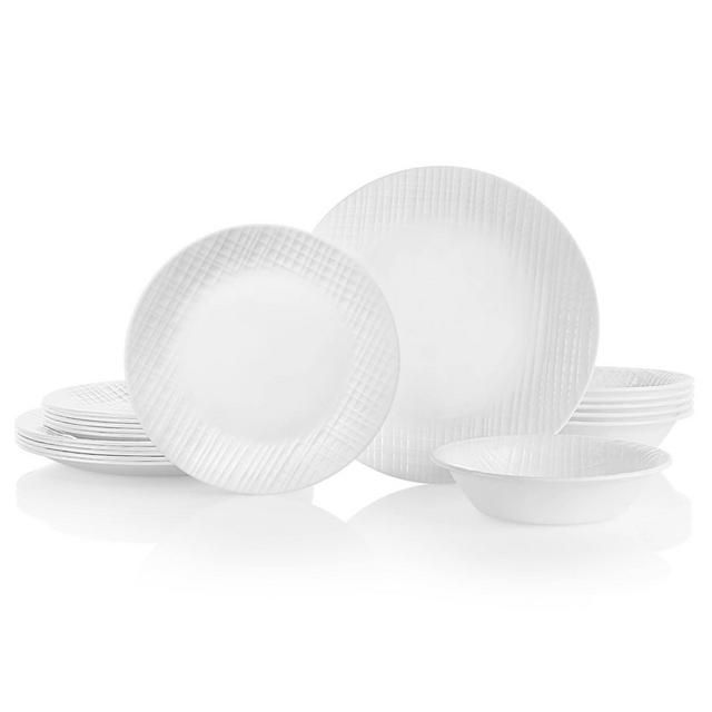 Corelle 18pc Vitrelle Linen Weave Dinnerware Set