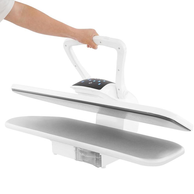 Intelligent Steam Press with 5 Fabric Setting Professional Steamer 1600W for Home/Business 26inch Non-stick Large Pressing Surface Auto Shutoff & Temp Settings Digital Touch Screen (White)