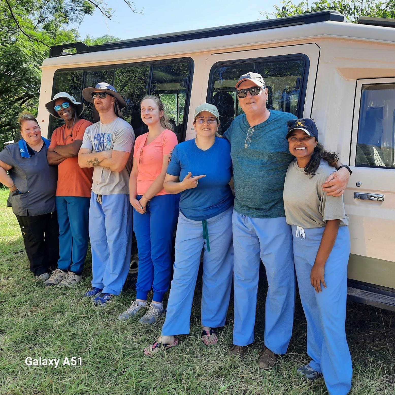 Nat, Dr. Paschall, Sofiah, and some of the team in Kenya