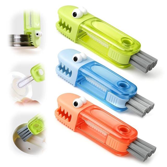 3 in 1 Cup Lid Gap Cleaning Brush Set,Silicone Cup Lid Gap Cleaner, Multifunctional Bottle Cleaning Brush,Home Kitchen Crevice Brush Tools