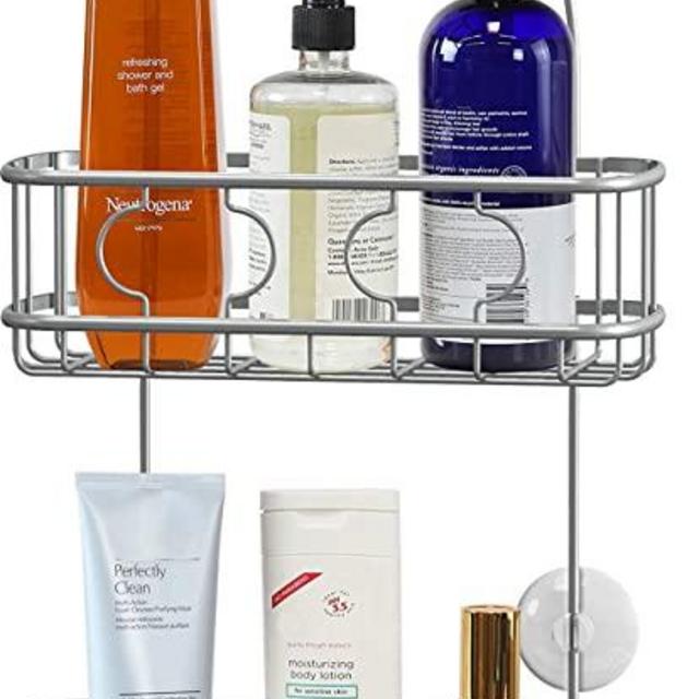 Simple Houseware Bathroom Hanging Shower Head Caddy Organizer, Silver (22 x 10.2 x 4.2 inches)