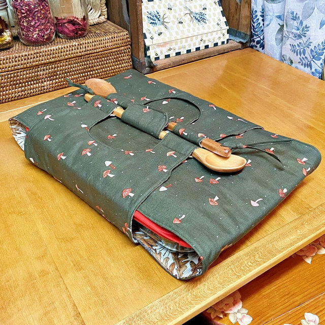 Mushroom Casserole Cozy Carrier | Great for Taking Hot or Cold Goodies to Grandma's House | Hot Pad | 2 Sizes | Reversible | Washable