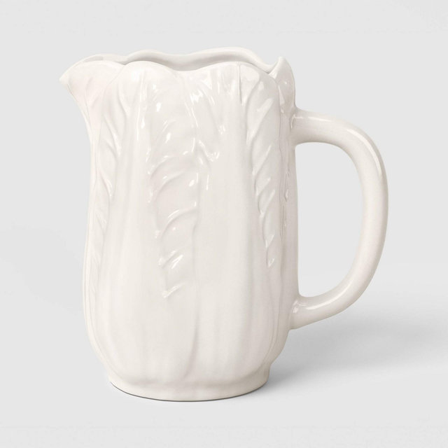 69 fl oz Stoneware Radicchio Pitcher White - Threshold™