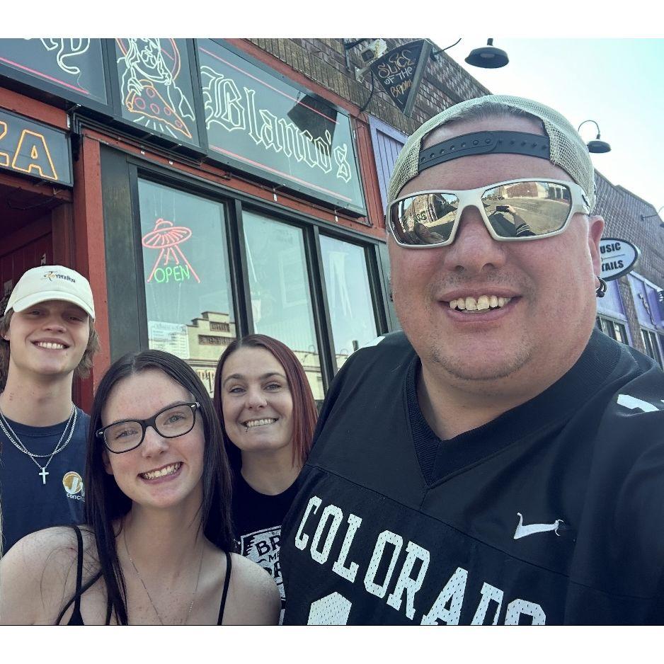 Benny Blancos pizza with Kacye (Step-mom of the bride), and Collin (Father of the bride)