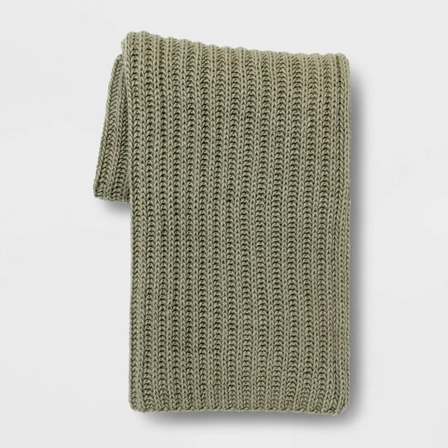 50"x60" Chunky Knit Throw Blanket Sage - Threshold™