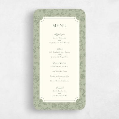 Green Rounded Wedding Menu - Selindra