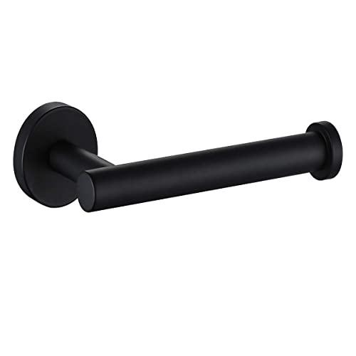 Hanting Toilet Paper Holder SUS 304 Stainless Steel Matte Black 6 Inch Bathroom Tissue Paper Roll Holder Wall Mount