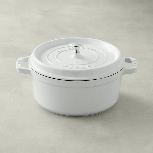 Staub Enameled Cast Iron Round Dutch Oven, 4-Qt., White