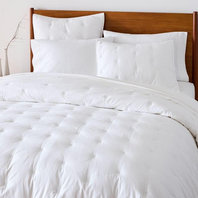 Organic Washed Cotton Comforter, King, White