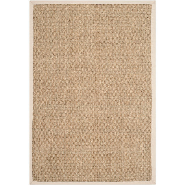 Natural Fiber Basket Weave NF114 Power Loomed Indoor Accent Rug - Natural/Ivory - 4'x6' - Safavieh