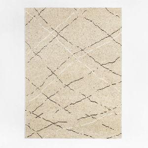 Larache Wool Hand-Knotted Moroccan Sand Beige Area Rug 6'x9'